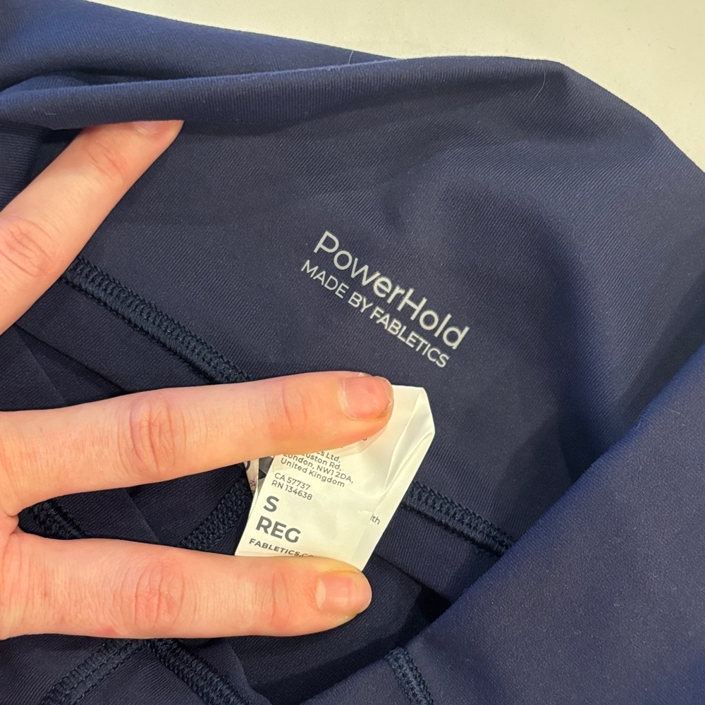 Fabletics PowerHold Leggings Women’s Small Navy High Waisted Pocket Workout - Picture 2 of 3